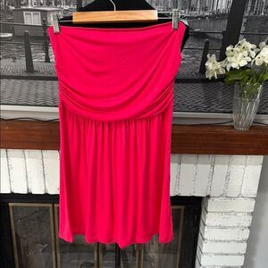 Active USA Women Dress Swim Cover-up Pink Small Stretch Strapless Sexy